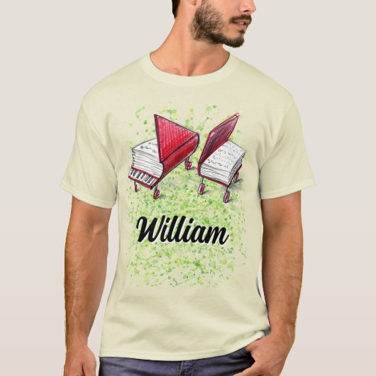 絵を描スプラッシュ芸術的ライムクリーム Tシャツ (正面)
