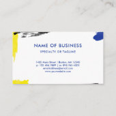 絵を描スプラッシュ – 黄と青 名刺 (裏面)