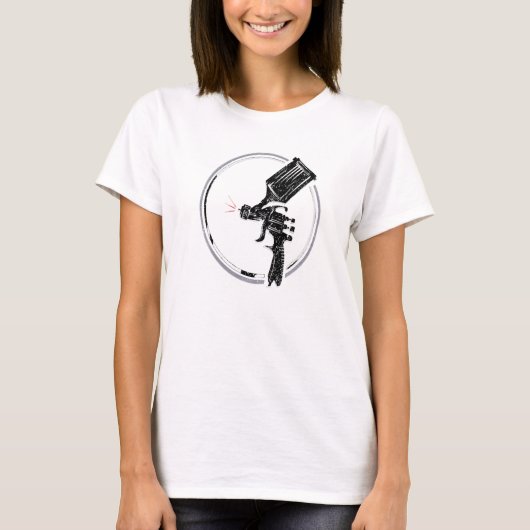 絵を描スプレーガン車の自動体修理動揺してDe Tシャツ (正面)