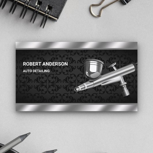 絵を描スプ銃の自動体の詳絵を描細 名刺