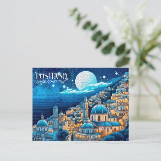 絵を描ズポジターノアマルフィコーストイタリアアートトラベル ポストカード (スタンド正面)