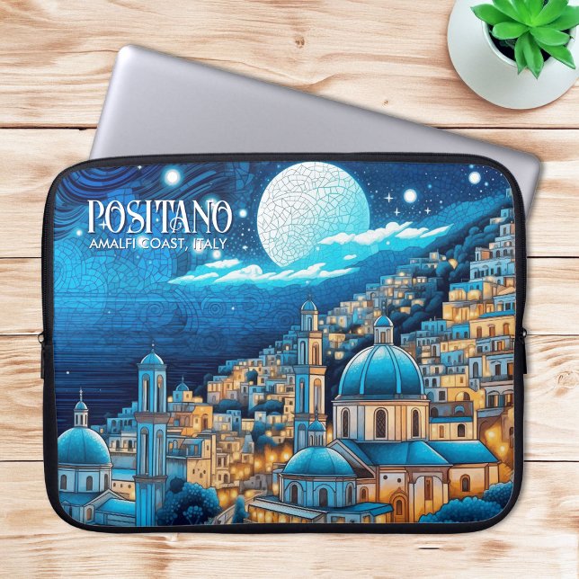 絵を描ズポジターノアマルフィコーストイタリアアートトラベル ラップトップスリーブ (Painting Positano Amalfi Coast Italy Art Travel Laptop Sleeve)