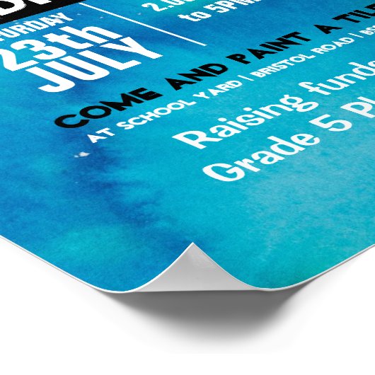 絵を描タイル募金用PTA PTO ポスター (角)