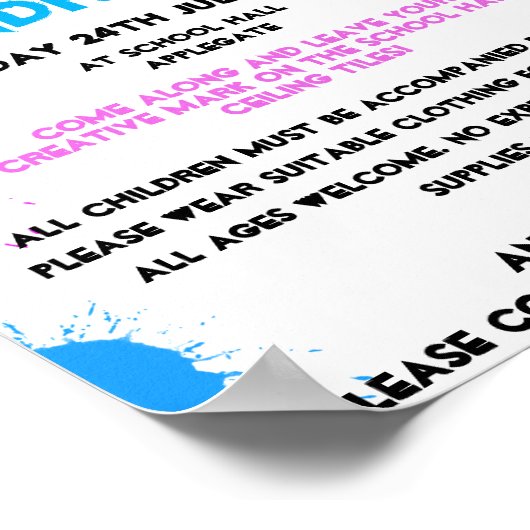 絵を描タイル募金用PTA PTO ポスター (角)