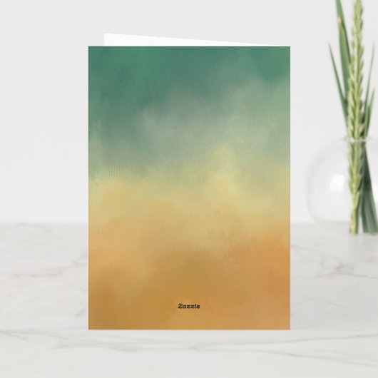 絵を描ターコイズ金ゴールド折畳みビジネス シーズンカード (裏面)