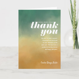 絵を描ターコイズ金ゴールド折畳みビジネス シーズンカード