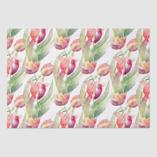 絵を描チューリップinスプリングタイム水彩フローラ 薄葉紙 (正面)