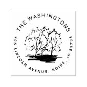 絵を描ツリーパーソナライズされた差出人住所 セルフインキングスタンプ (デザイン)