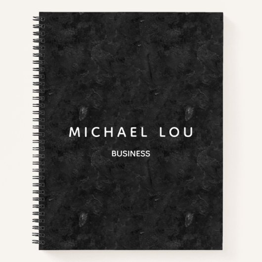 絵を描テクスチャ黒のミニマルプロフェッショナル ノートブック (正面)