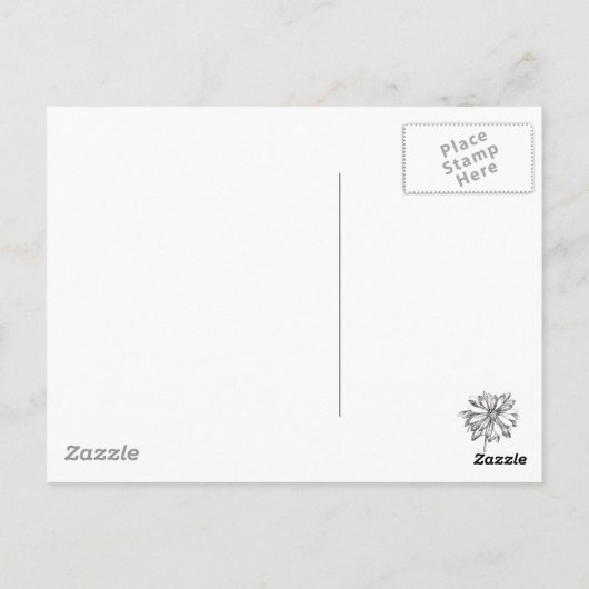 絵を描デイジーフラワーズボタニカルアートインクスケッチ ポストカード (裏面)