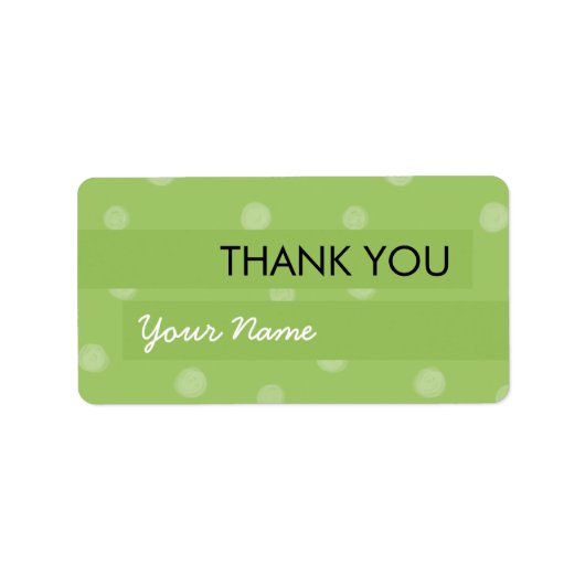 絵を描ドット緑ありがとうステッカー ラベル (正面)