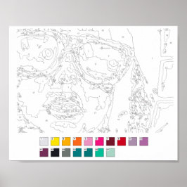 絵を描ナンバーズポスター：落書き少女 ポスター