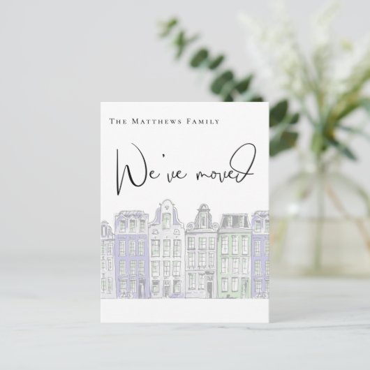 絵を描ハウズウォーターカラー新しいホーム発表 ポストカード (スタンド正面)