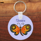 絵を描ハパーソナライズされたチョウ キーホルダー (正面)