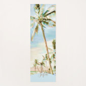 絵を描ハワイアンビーチマウナラニベイブルー ヨガマット (正面)
