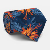 絵を描ハワイアンフローラ両面印刷 ネクタイ (ロール)