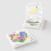 絵を描ハートの花3:5 ストーンコースター (横)