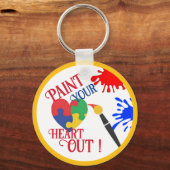 絵を描ハートアウト キーホルダー (正面)