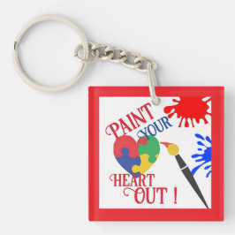 絵を描ハートアウト キーホルダー