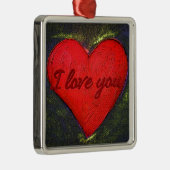 絵を描ハートオーナメント メタルオーナメント (右)