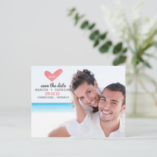 絵を描ハートタイプライト日付はがきを保存 案内ポストカード (スタンド正面)