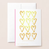 絵を描ハートハッピーバレンタインデーフォイルカード 箔カード (裏面封筒付き)