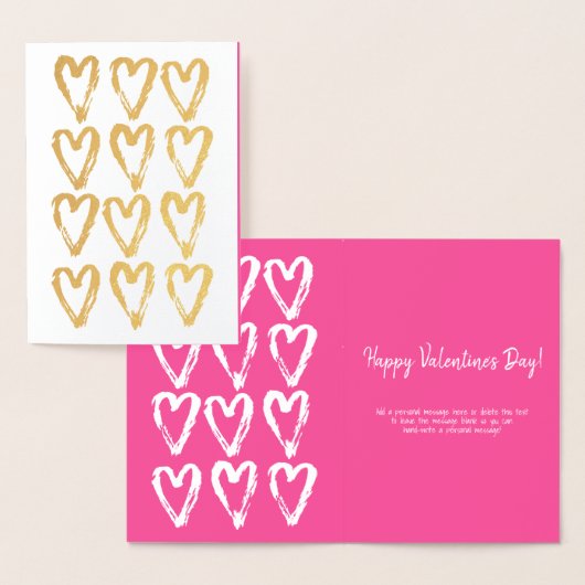 絵を描ハートハッピーバレンタインデーフォイルカード 箔カード (ディスプレー)
