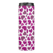 絵を描ハートパターン – マゼンタおよびグリッター タンブラー (裏面)