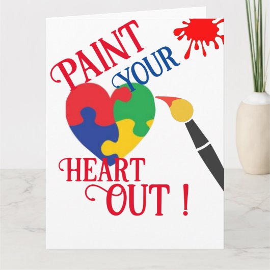 絵を描ハート出力カード サンキューカード (正面)