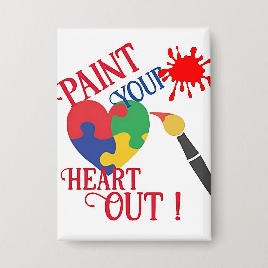 絵を描ハート出力 缶バッジ (正面)