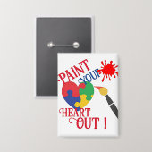 絵を描ハート出力 缶バッジ (正面/裏面)