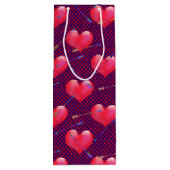 絵を描ハート |バレンタインデー ワインギフトバッグ (裏面)