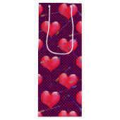 絵を描ハート |バレンタインデー ワインギフトバッグ (正面)