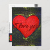 絵を描ハート ポストカード (正面/裏面)