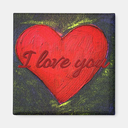 絵を描ハート マグネット (正面)