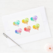 絵を描ハート 長方形シール (封筒)