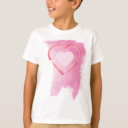 絵を描ハート Tシャツ (正面)
