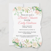 絵を描バラフローラブライダルシャワー招待 招待状 (正面)