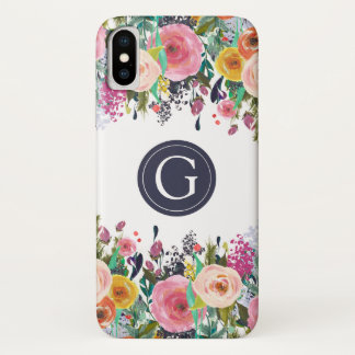 絵を描パーソナライズされたイニシャルiPhone Xケース iPhone X ケース