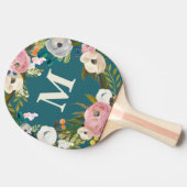 絵を描パーソナライズされたフローラ表 卓球ラケット (横)