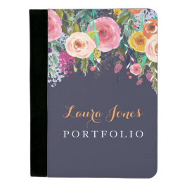 絵を描パーソナライズされたフローラPadfolio Pad Holder パッドフォリオ