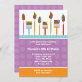 絵を描パーティの招待状 招待状 (正面/裏面)