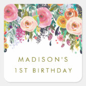 絵を描パーティーパーソナライズされたシール スクエアシール (正面)