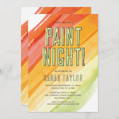 絵を描パーティーブライダルシャワー 招待状 (正面/裏面)