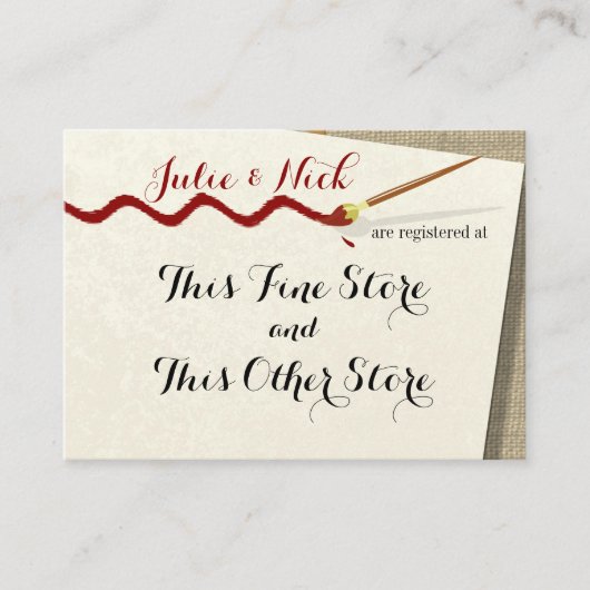 絵を描パーティーブライダルレジストリカード エンクロージャーカード (正面)