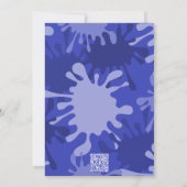 絵を描パーティーブルーアート誕生日パーティーだ 招待状 (裏面)