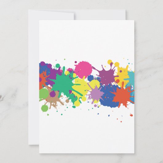 絵を描パーティー招待状キッズネオンおもしろいアートインク誕生日 招待状 (裏面)