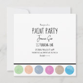 絵を描パーティー水彩画誕生日 サンキューカード (正面)