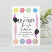 絵を描パーティー水彩画誕生日 招待状 (スタンド正面)
