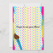 絵を描パーティー絵を描誕生日招待状 招待状 (裏面)